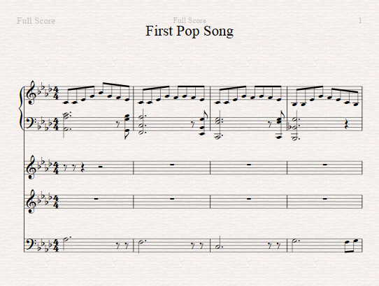 22. Computational Thinking Concepts_Abstraction_Musical score Musical notation for a song called "First Pop Song".