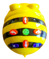 69. Computer Science Concepts_Inputs_Bee-Bot A photo of a Bee-Bot, showing its various buttons for inputting commands.