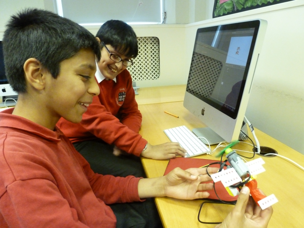 A photo of a control project in which youngsters make their own Lego WeDo toy.