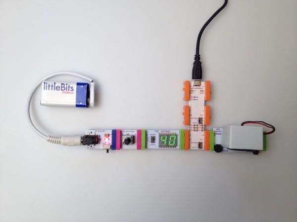 A photograph of a Little Bits programming set