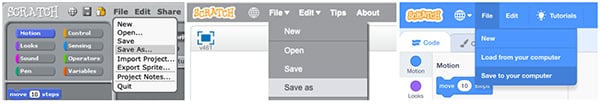 
Select File, then Save As, to save a copy of the Scratch file
