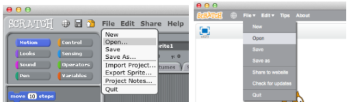 Scratch-Help-Guide_Image_Image-3_Opening-a-Scratch-project- A screen grab showing how to open a scratch project